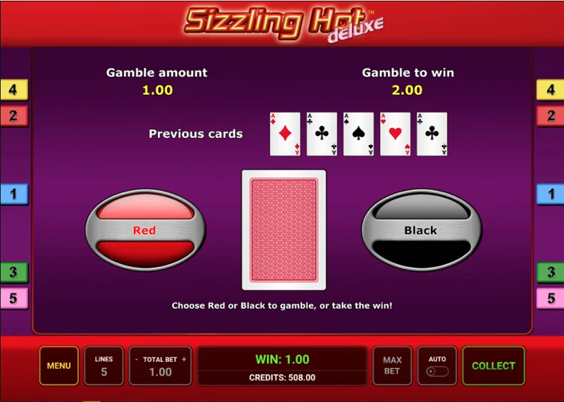 Sizzling Hot Deluxe gamble feature